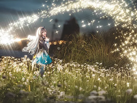 花柒Hana流萤Cos写真：花海里亮起的一束星光