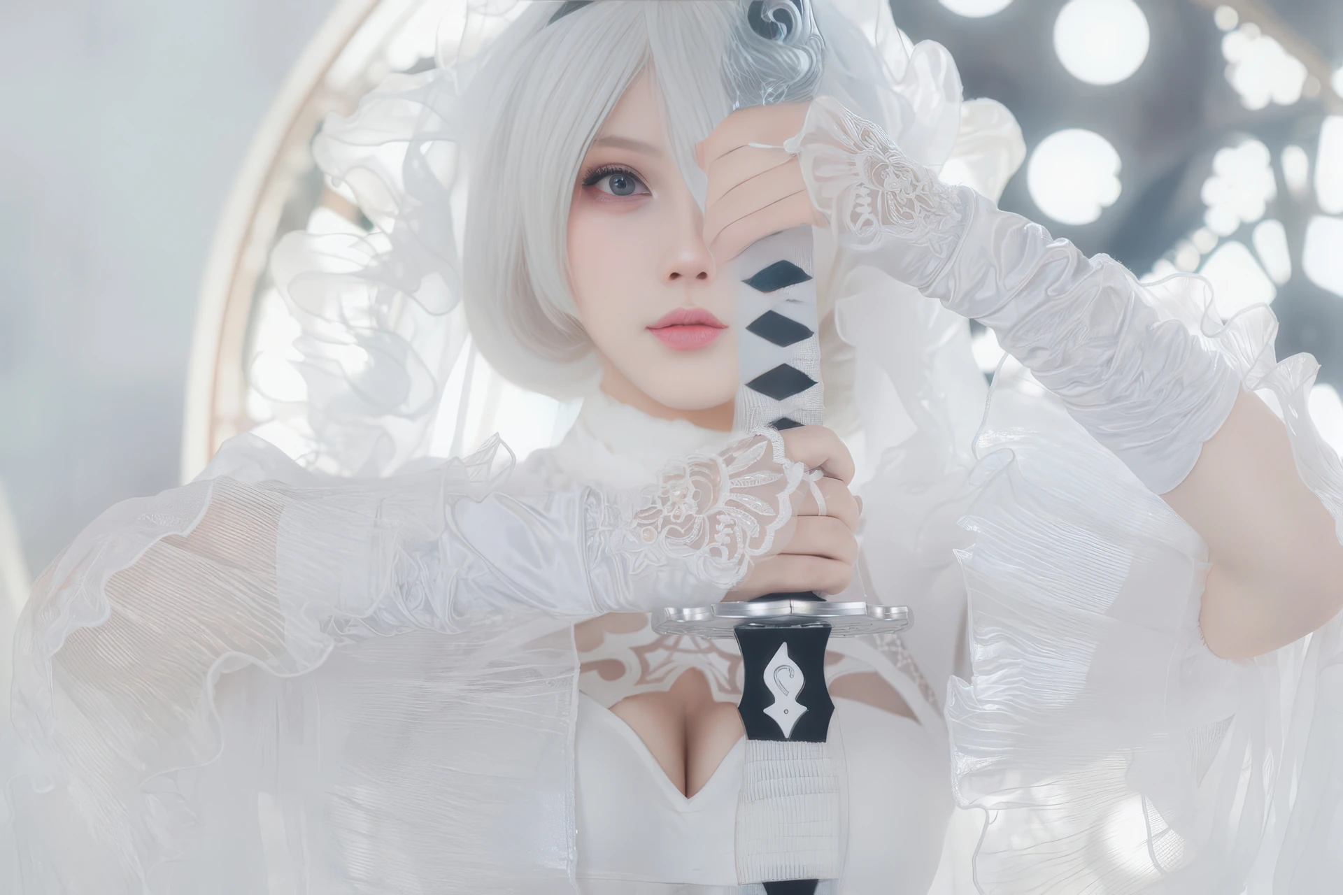 Cat Demon喵崽2B白色礼服COS