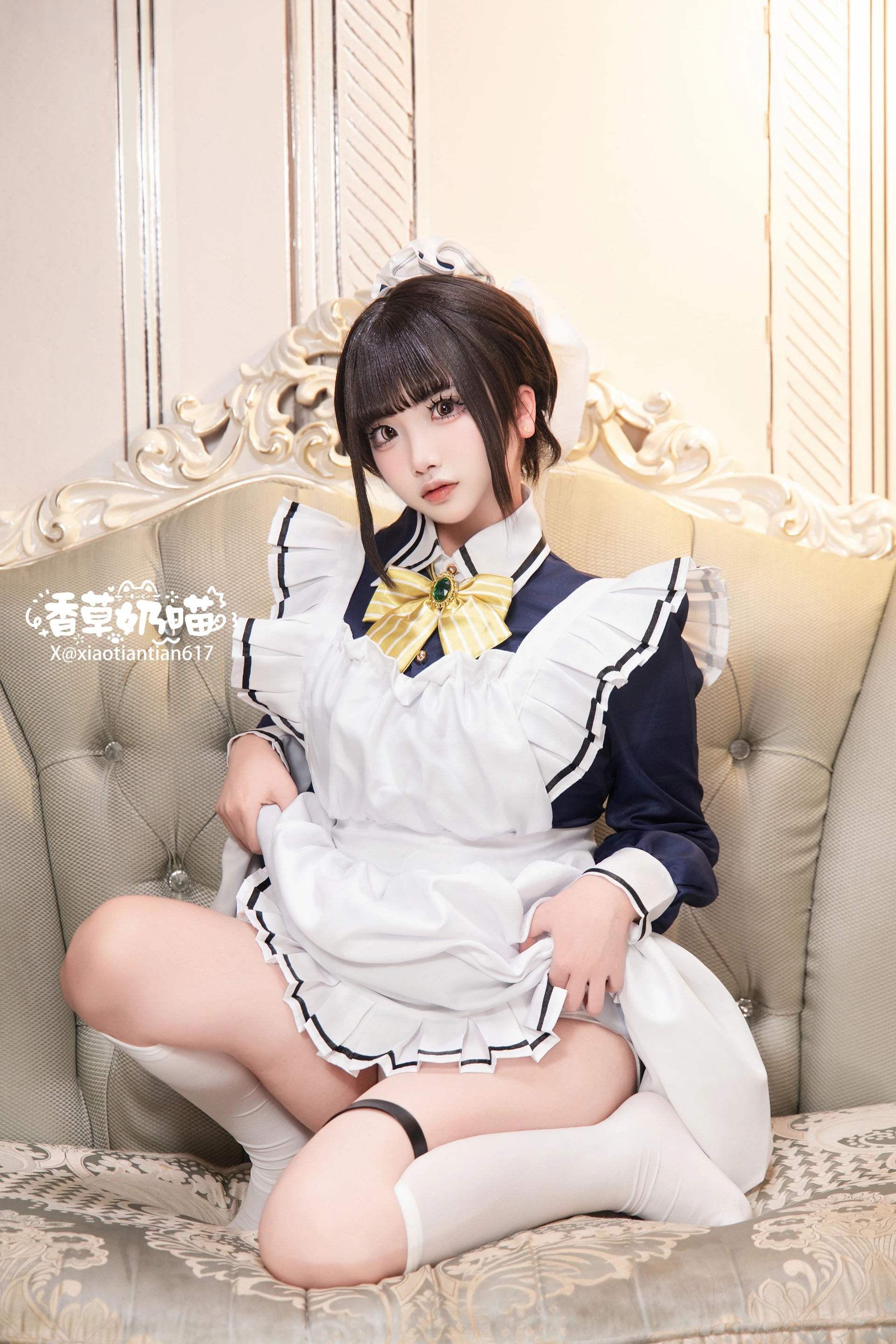 香草奶喵星光咖啡馆女仆COS预览图1